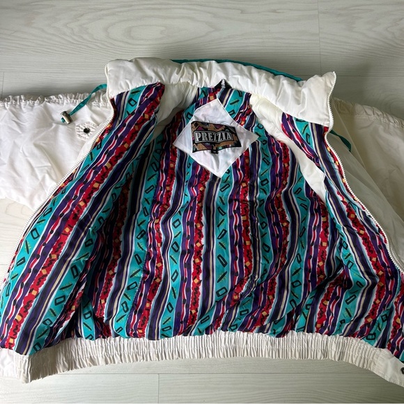 Vintage 90’s Puffer Ski Suit Jacket Prezzia Coat Funky Art to Wear Size Medium - Picture 1 of 11